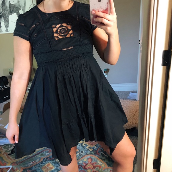 Free People Dresses & Skirts - Free People Black crochet dress size M never worn